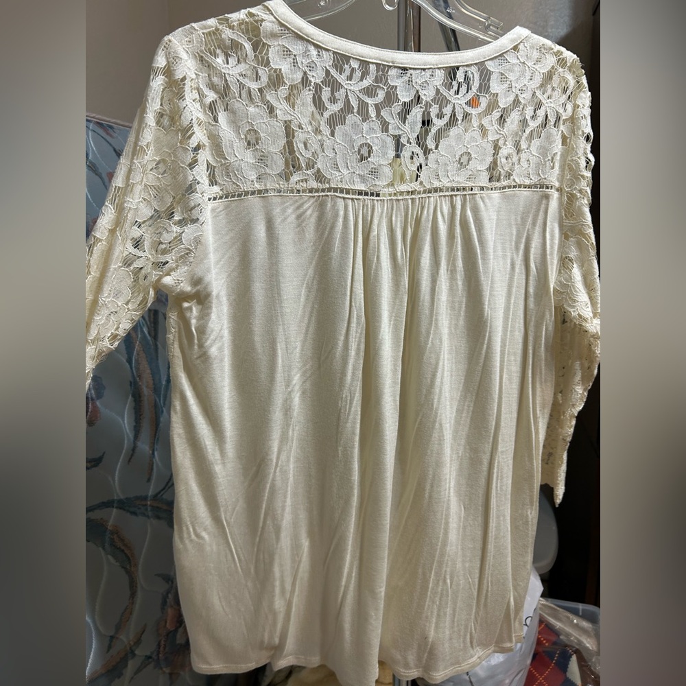 Lucky Brand Ivory Lace Blouse - Picture 3 of 3